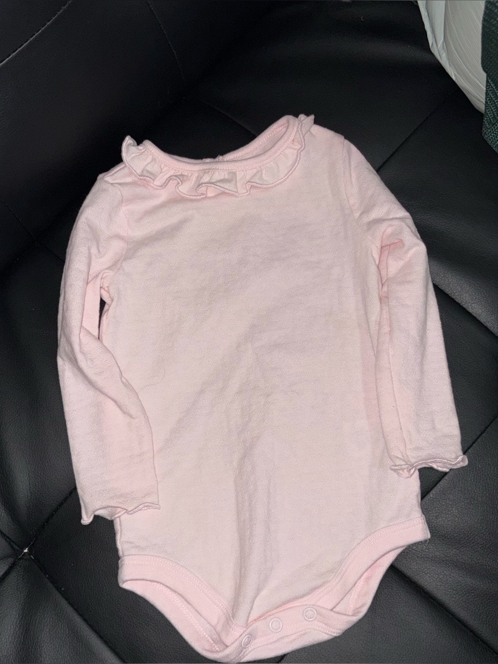 Garanimals Long-Sleeve Pink Ruffle Baby bodysuit 12ms